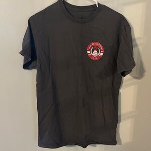 Men's Black Short-Sleeve Crew Tee with Red Pineapple Graphic